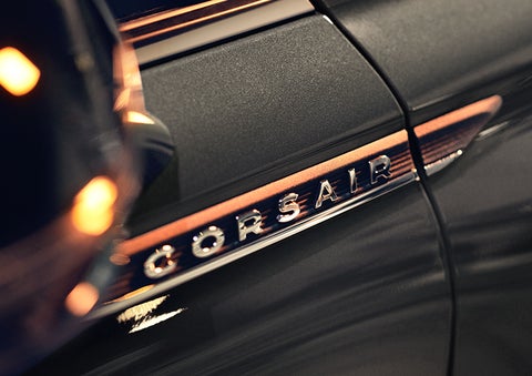 The stylish chrome badge reading “CORSAIR” is shown on the exterior of the vehicle. | Pierre Lincoln in Lynnwood WA
