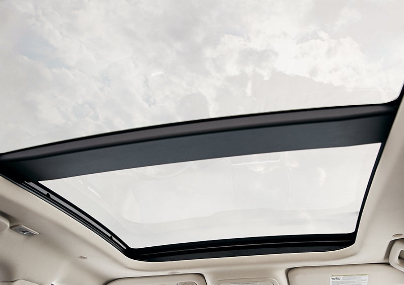 The available panoramic Vista Roof® is shown from inside a 2024 Lincoln Corsair® SUV. | Pierre Lincoln in Lynnwood WA